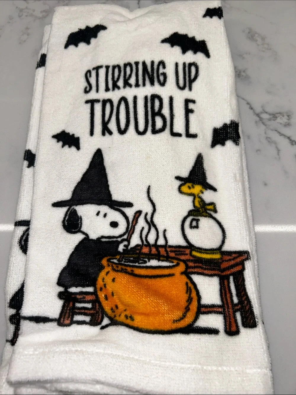 Peanuts Snoopy Halloween Stirring Up Trouble Kitchen Towels Set of 2 - 18”x28”